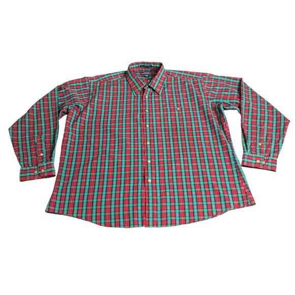 Vintage Mervyns Shirt Mens Extra Large Red Green Tartan Plaid Single Needle - Picture 1 of 14